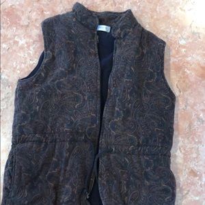 JONES NEW YORK SPORT NAVY PAISLEY PRINT VEST  M